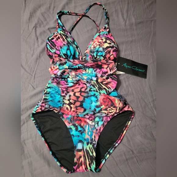 Aqua Green Other - Aqua Green multicolor bathing suit Medium